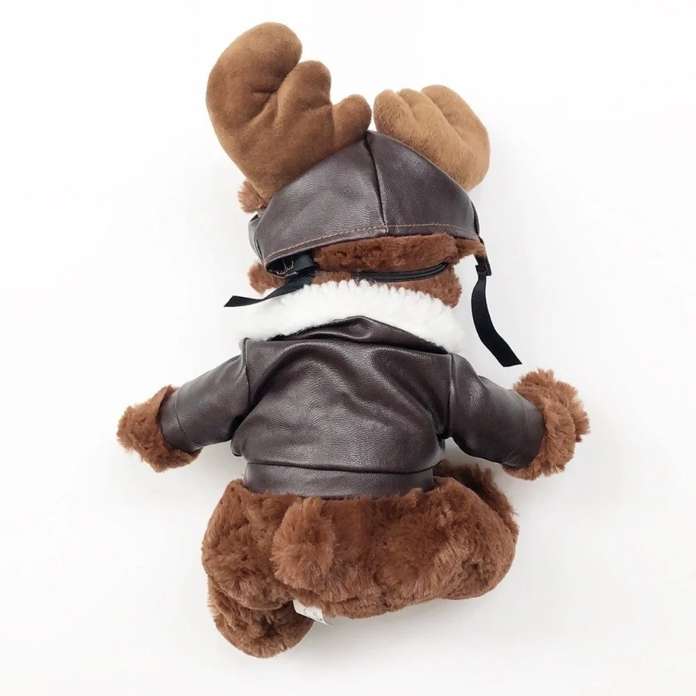 Aviation pilot moose stuffed animal